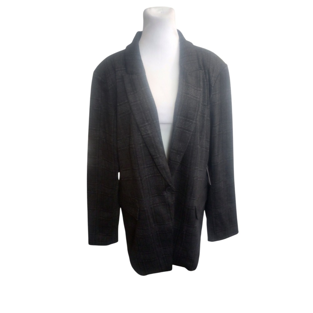 Simply Vera Vera Wang Ponte Knit Black Grey Blazer Size XXL Professional Office